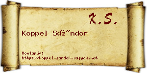 Koppel Sándor névjegykártya