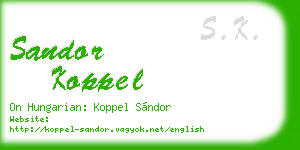 sandor koppel business card