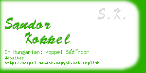 sandor koppel business card